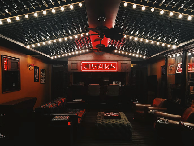 A cigar smoking room